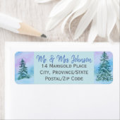 Belle Noël hiver Retour Adresse Étiquettes (En situation)