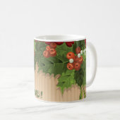 Belle Noël Holly Typographie Fête Mug (Devant droit)