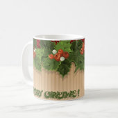 Belle Noël Holly Typographie Fête Mug (Devant gauche)