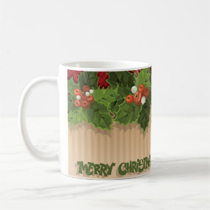 Belle Noël Holly Typographie Fête Mug