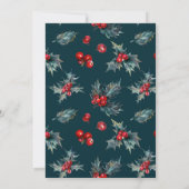 Belle Noël Oiseau Fête Invitation (Dos)