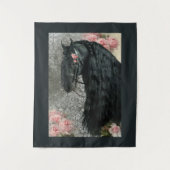 Belle Noire Cheval Friésien - Tapisserie (Devant)