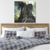 Belle Noire Cheval Friésien - Toile Enveloppée (Insitu(Chambre))