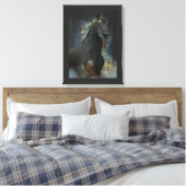 Belle Noire Cheval Friésien - Toile Enveloppée (Insitu(Chambre))