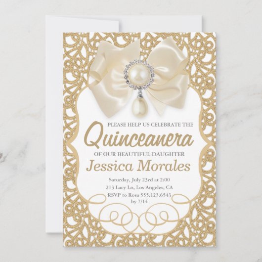 Belle or Quinceanera Célébration Invitation (Devant)