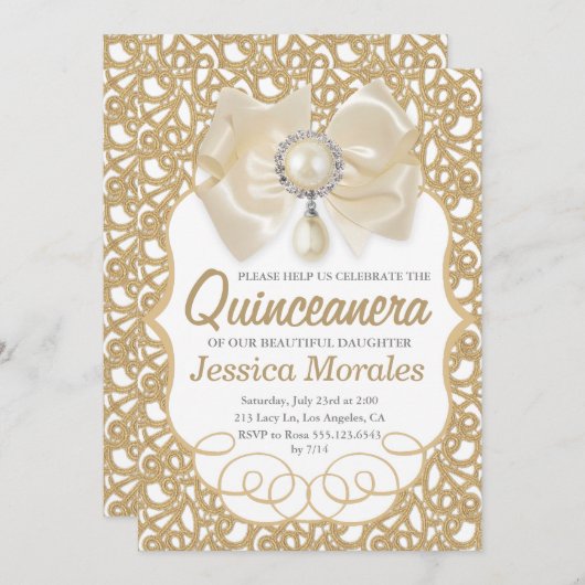 Belle or Quinceanera Célébration Invitation (Devant / Derrière)
