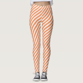 Belle Orange et Blanc rayé Legging (Devant)
