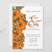 Belle Orange Lily Fleur mariage Invitations (Devant)