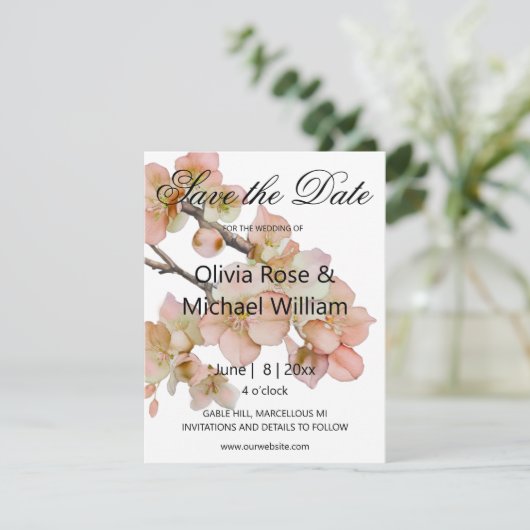Belle orange rose floral SAVE THE DATE MARIAGE (Debout devant)