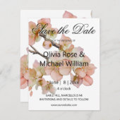Belle orange rose floral SAVE THE DATE MARIAGE (Devant / Derrière)