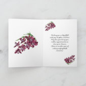 Belle Orchidée d'hiver rose profond Carte d'annive (Intérieur)