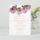 Belle orchidée rose fleurs invitations de mariage (Debout devant)