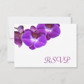 Belle orchidée violet fleurs mariage RSVP (Dos)