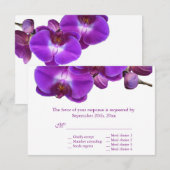 Belle orchidée violet fleurs mariage RSVP (Devant / Derrière)