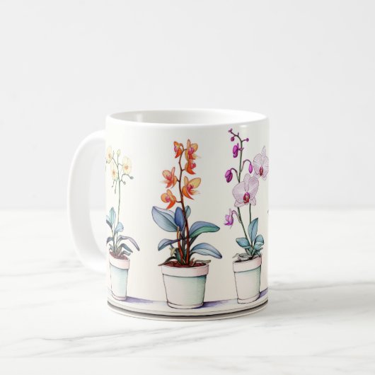 Belle Orchidées Café Mug (Devant gauche)