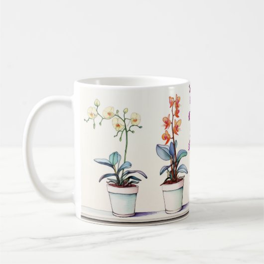 Belle Orchidées Café Mug (Gauche)