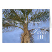 Belle Palm Tree Beach Table de mariage Cartes de l (Devant Horizontal)