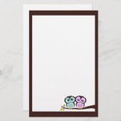 Belle papeterie de hiboux (Devant / Derrière)