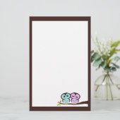 Belle papeterie de hiboux (Debout devant)