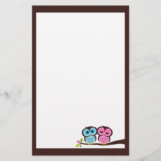 Belle papeterie de hiboux (Devant)