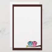 Belle papeterie de hiboux (Devant / Derrière)