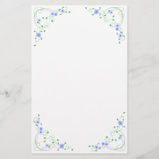 Belle papeterie florale bleue de KRW