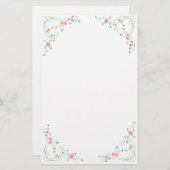 Belle papeterie florale rose de KRW (Devant / Derrière)