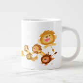 Belle Parade de Lions Caricature Jumbo Mug (Droite)