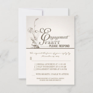 belle partie de fiançailles de typographie RSVP