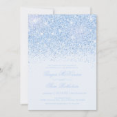 Belle Parties scintillant Bleue Invitations de mar (Devant)