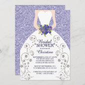 Belle Parties scintillant de mariée Invitation de (Devant / Derrière)