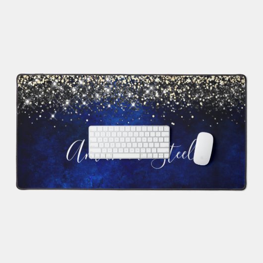 Belle parties scintillant en or bleu royal (Clavier et souris)