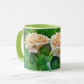 Belle Peach Orange Rose Art Mug Cup (Devant gauche)