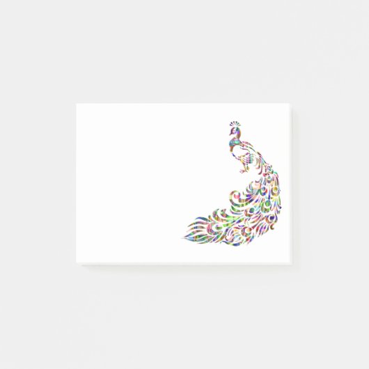 Belle Peacock Bird Post-It Notes (Devant)