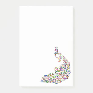 Belle Peacock Bird Post-It Notes