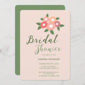 Belle Pêche Moderne Douche nuptiale Invitation (Devant / Derrière)