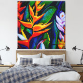 Belle peinture à fleurs tropicales art toile pri (Insitu(Chambre))