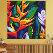 Belle peinture à fleurs tropicales art toile pri (Insitu(Salon))