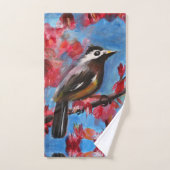 Belle peinture de printemps d'oiseaux (Serviette à main)