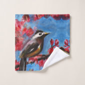 Belle peinture de printemps d'oiseaux (Gant de toilette)