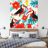 Belle peinture d'oiseaux tropicaux art toile pri (Insitu(Chambre))