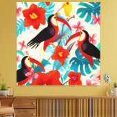 Belle peinture d'oiseaux tropicaux art toile pri (Insitu(Salon))