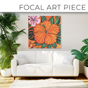 Belle peinture florale tropicale art toile pri