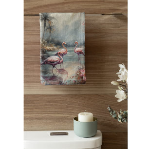 belle peinture vintage flamants roses