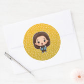 Belle petite fille autocollant (Enveloppe)