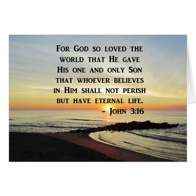 BELLE PHOTO DE JOHN 3:16 SCRIPTURE SLEVER (Devant horizontal)