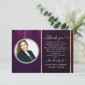Belle photo violet Carte de remerciements funérair (Debout devant)