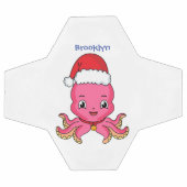 Belle pieuvre joyeuse en casquette de Noël (Plat)