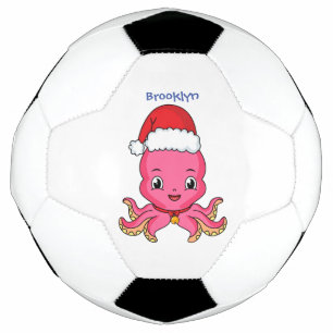 Belle pieuvre joyeuse en casquette de Noël