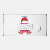 Belle pieuvre joyeuse en casquette de Noël (Clavier et souris)